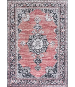 Jonathany Washable WSH201B Dark Pink/Black/White Area Rug 2 ft. 11 in. X 5 ft. Rectangle