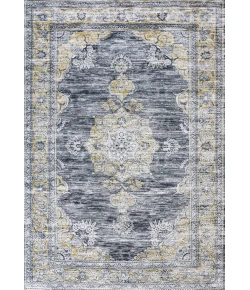 Jonathany Washable WSH201C Dark Gray/Yellow Area Rug 2 ft. 11 in. X 5 ft. Rectangle