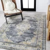 Jonathany Washable WSH201C Dark Gray/Yellow Area Rug 2 ft. 11 in. X 5 ft. Rectangle