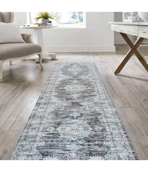 Jonathan Y WASHABLE Blue WSH202A 2ft. X 8ft. Rect. Rug