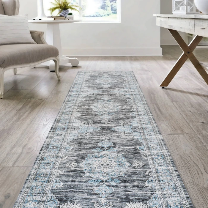 Jonathan Y WASHABLE Blue WSH202A 2ft. X 8ft. Rect. Rug