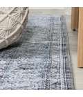 Bausch Bohemian Distressed Chenille Machine-Washable Dark Gray/Blue 8 ft. x 10 ft. Area Rug
