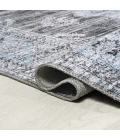 Bausch Bohemian Distressed Chenille Machine-Washable Dark Gray/Blue 8 ft. x 10 ft. Area Rug