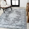 Jonathany Washable WSH201D Dark Gray/Blue Area Rug 2 ft. 11 in. X 5 ft. Rectangle