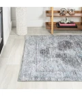 Bausch Bohemian Distressed Chenille Machine-Washable Dark Gray/Blue 8 ft. x 10 ft. Area Rug