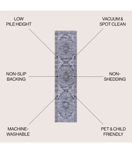 Jonathan Y WASHABLE Orange WSH202B 2ft. X 8ft. Rect. Rug