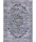 Wincer Chenille Cottage Medallion Machine-Washable Navy/Gray/Black 8 ft. x 10 ft. Area Rug