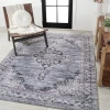 Jonathany Washable WSH202A Navy/Gray/Black Area Rug 5 ft. 3 in. X 7 ft. 7 in. Rectangle