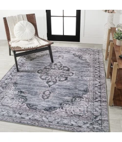 Jonathany Washable WSH202A Navy/Gray/Black Area Rug 2 ft. 11 in. X 5 ft. Rectangle