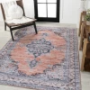 Jonathany Washable WSH202B Orange/Gray Area Rug 7 ft. 10 in. X 10 ft. Rectangle