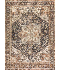 Jonathany Washable WSH203A Black/Terra Area Rug 2 ft. 11 in. X 5 ft. Rectangle