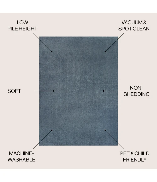 Jonathan Y WASHABLE Blue WSH300B 4ft. X 6ft. Rect. Rug