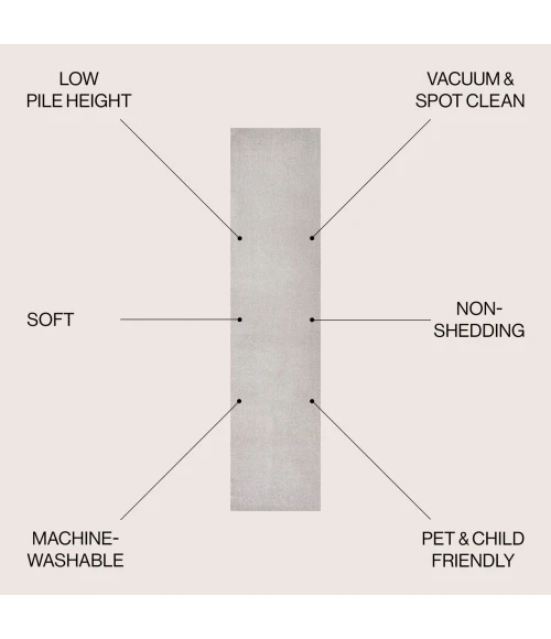 Jonathan Y WASHABLE Cream WSH300E 2ft. X 7ft.-10in. Rect. Rug