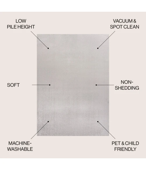 Jonathan Y WASHABLE Gray WSH300C 4ft. X 6ft. Rect. Rug