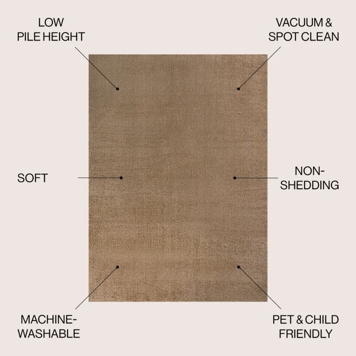 Jonathan Y WASHABLE Cream WSH300E 7ft.-10in. X 10ft. Rect. Rug