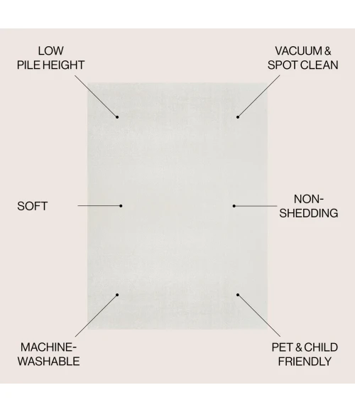 Jonathan Y WASHABLE Cream WSH300E 2ft.-11in. X 5ft. Rect. Rug