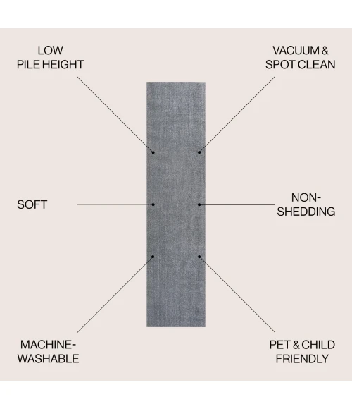 Jonathan Y WASHABLE Cream WSH304A 2ft. X 7ft.-10in. Rect. Rug