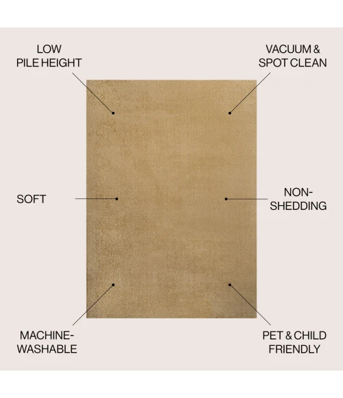 Jonathan Y WASHABLE Yellow WSH300G 5ft.3in. X 7ft.7in. Rect. Rug