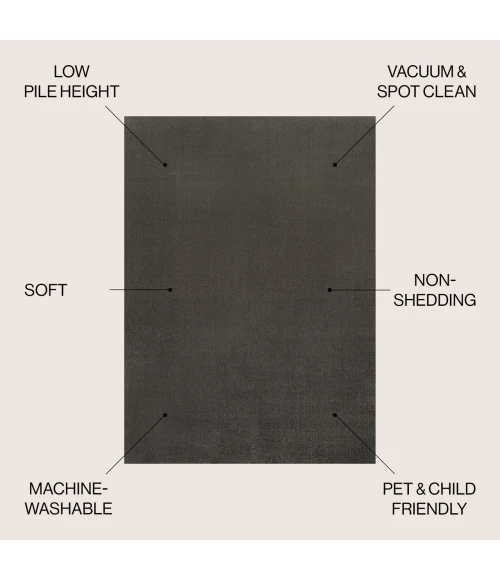 Jonathan Y WASHABLE Gray WSH300I 4ft. X 6ft. Rect. Rug