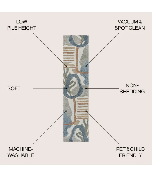 Jonathan Y WASHABLE Cream WSH302A 2ft. X 7ft.-10in. Rect. Rug