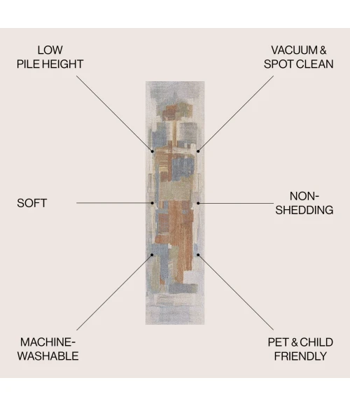 Jonathan Y WASHABLE Gray WSH303A 2ft. X 7ft.-10in. Rect. Rug