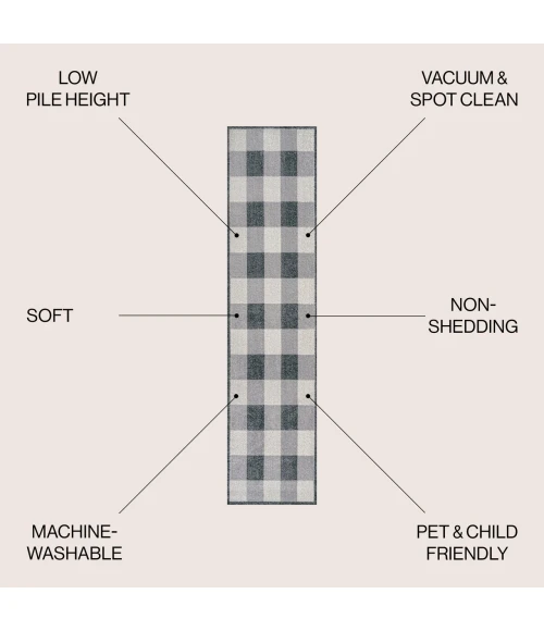 Jonathan Y WASHABLE Cream WSH304B 2ft. X 7ft.-10in. Rect. Rug