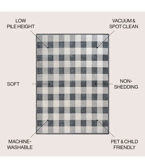 Jonathan Y WASHABLE Gray WSH303A 5ft.3in. X 7ft.7in. Rect. Rug