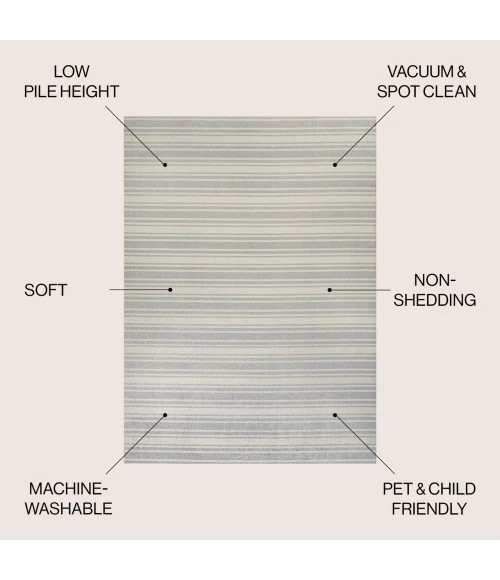 Jonathan Y WASHABLE Cream WSH304B 5ft.3in. X 7ft.7in. Rect. Rug