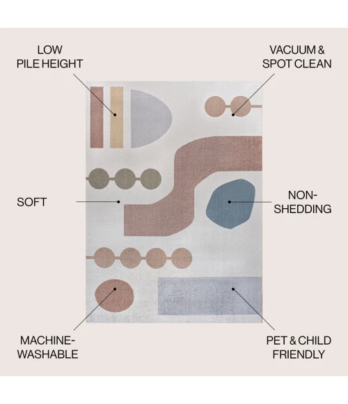 Jonathan Y WASHABLE Cream WSH310A 7ft.-10in. X 10ft. Rect. Rug