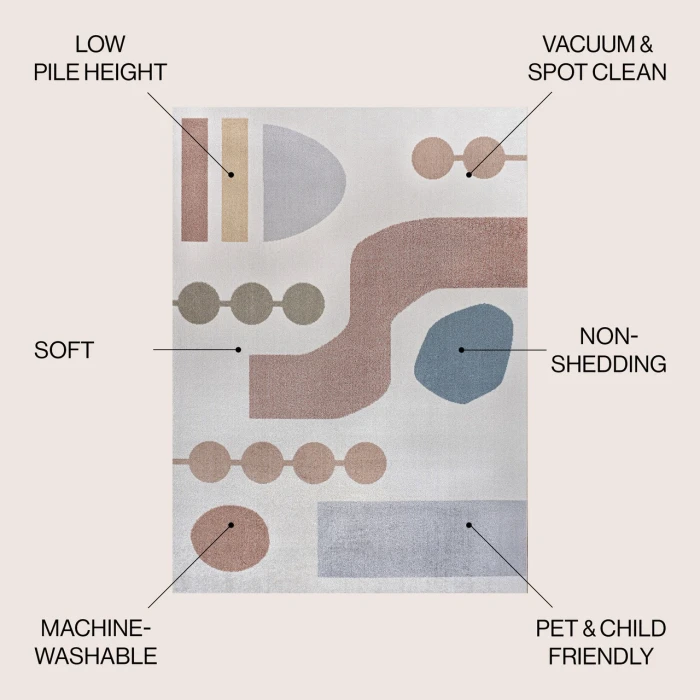 Jonathan Y WASHABLE Cream WSH310A 7ft.-10in. X 10ft. Rect. Rug