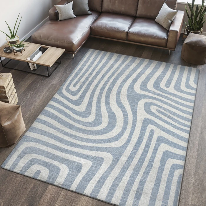Jonathan Y WASHABLE Blue WSH309A 5ft.3in. X 7ft.7in. Rect. Rug