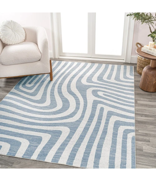 Jonathan Y WASHABLE Blue WSH309A 5ft.3in. X 7ft.7in. Rect. Rug