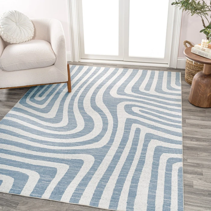 Jonathan Y WASHABLE Blue WSH309A 5ft.3in. X 7ft.7in. Rect. Rug