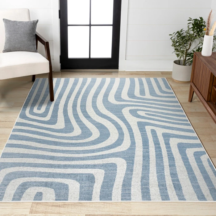 Jonathan Y WASHABLE Blue WSH309A 5ft.3in. X 7ft.7in. Rect. Rug