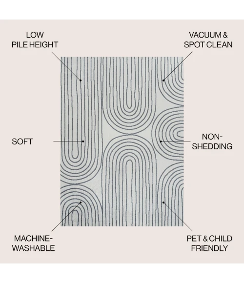 Jonathan Y WASHABLE Cream WSH310A 5ft.3in. X 7ft.7in. Rect. Rug