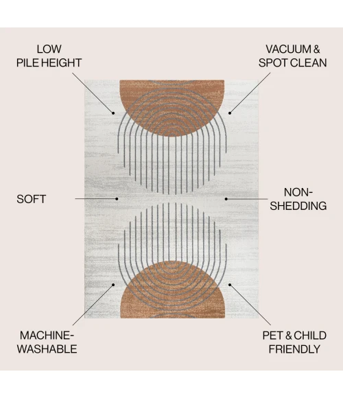 Jonathan Y WASHABLE Cream WSH311A 4ft. X 6ft. Rect. Rug