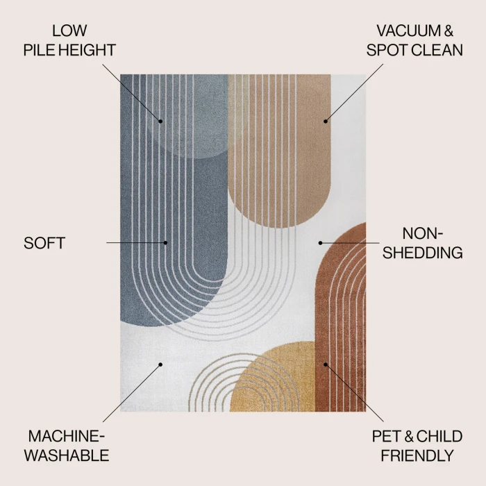 Jonathan Y WASHABLE Multi-Colored WSH312A 4ft. X 6ft. Rect. Rug