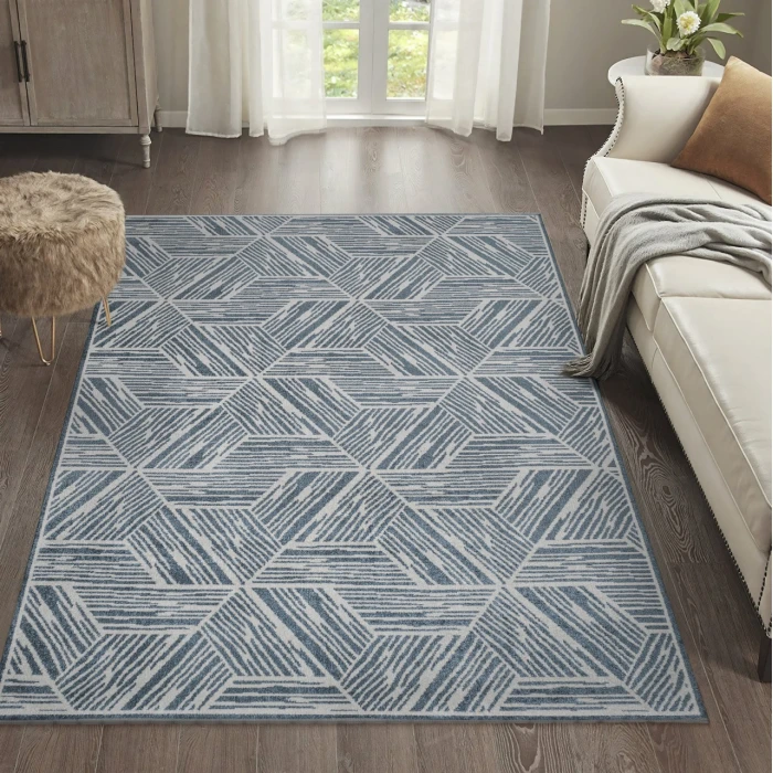 Jonathan Y WASHABLE Blue WSH313A 2ft.-11in. X 4ft.-11in. Rect. Rug