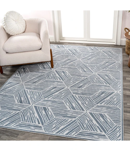 Jonathan Y WASHABLE Blue WSH313A 5ft.3in. X 7ft.7in. Rect. Rug
