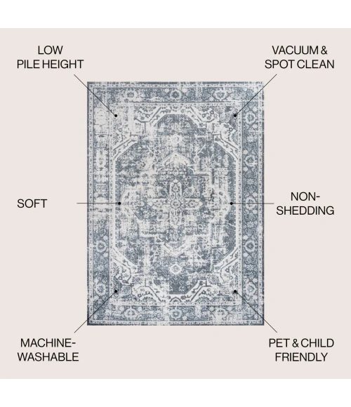 Jonathan Y WASHABLE Cream WSH316B 5ft.3in. X 7ft.7in. Rect. Rug