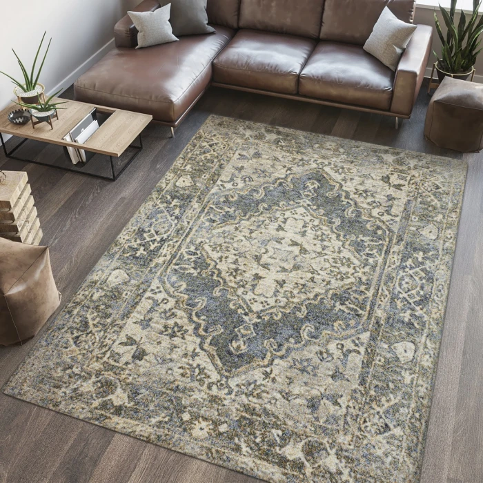 Jonathan Y WASHABLE Blue WSH317A 4ft. X 6ft. Rect. Rug