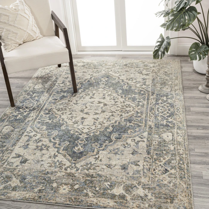 Jonathan Y WASHABLE Blue WSH317A 4ft. X 6ft. Rect. Rug