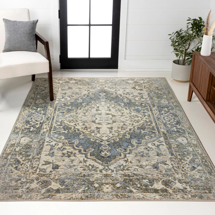 Jonathan Y WASHABLE Blue WSH317A 4ft. X 6ft. Rect. Rug