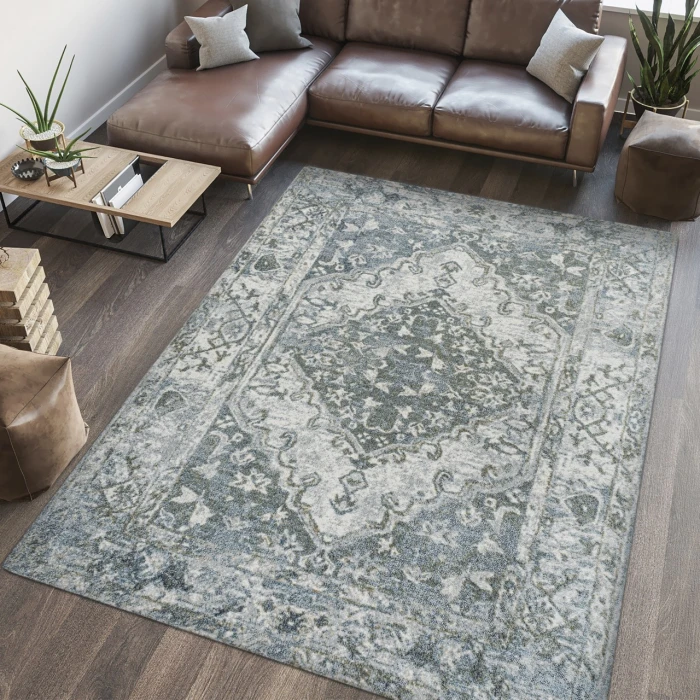 Jonathan Y WASHABLE Gray WSH317B 5ft.3in. X 7ft.7in. Rect. Rug