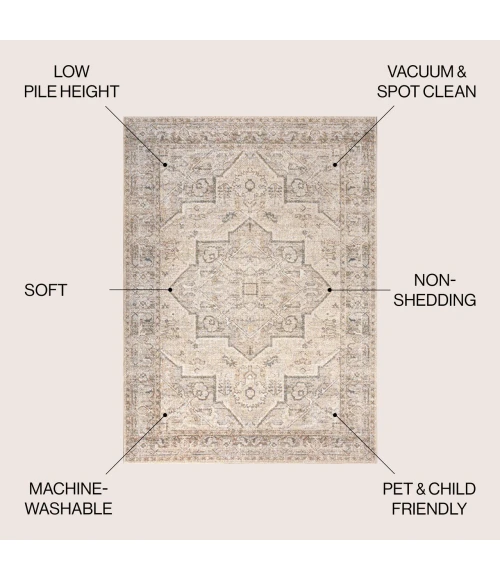 Jonathan Y WASHABLE Cream WSH318A 4ft. X 6ft. Rect. Rug