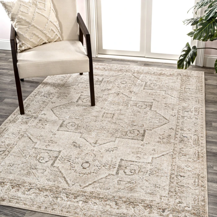 Jonathan Y WASHABLE Cream WSH318A 5ft.3in. X 7ft.7in. Rect. Rug