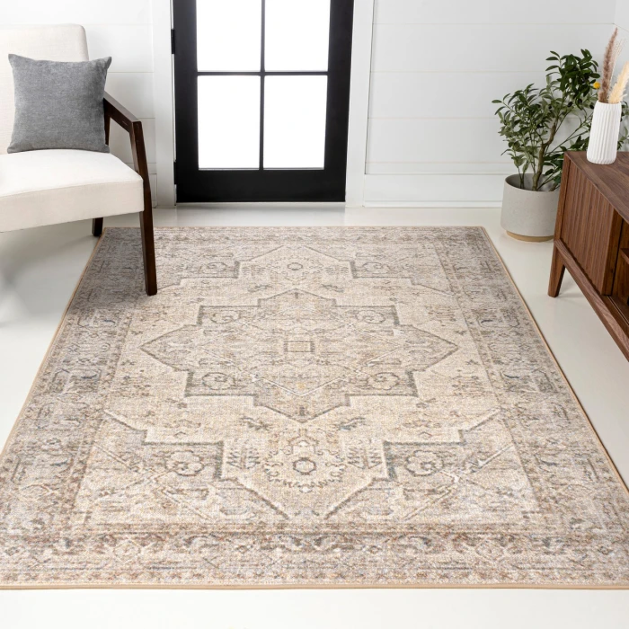 Jonathan Y WASHABLE Cream WSH318A 5ft.3in. X 7ft.7in. Rect. Rug