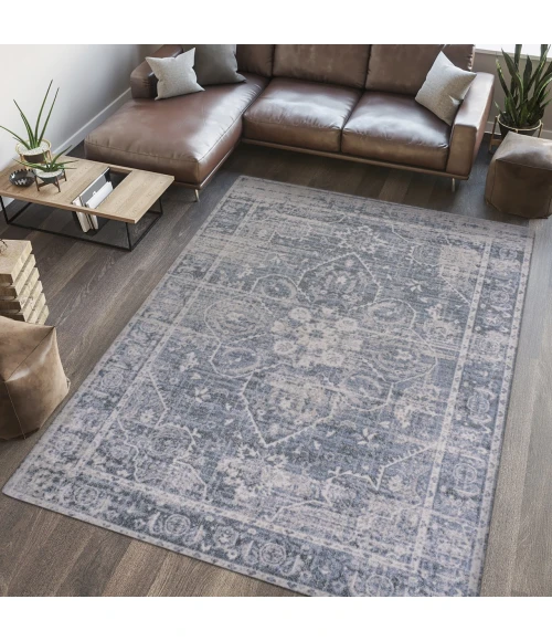 Jonathan Y WASHABLE Blue WSH319A 4ft. X 6ft. Rect. Rug