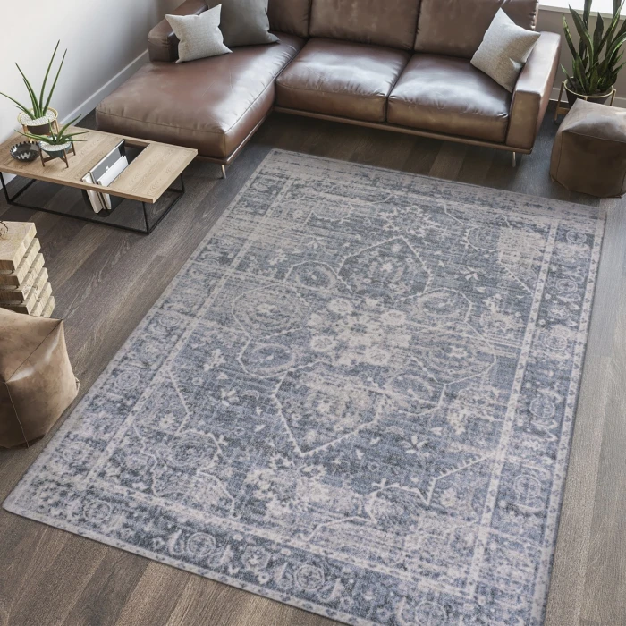 Jonathan Y WASHABLE Blue WSH319A 5ft.3in. X 7ft.7in. Rect. Rug