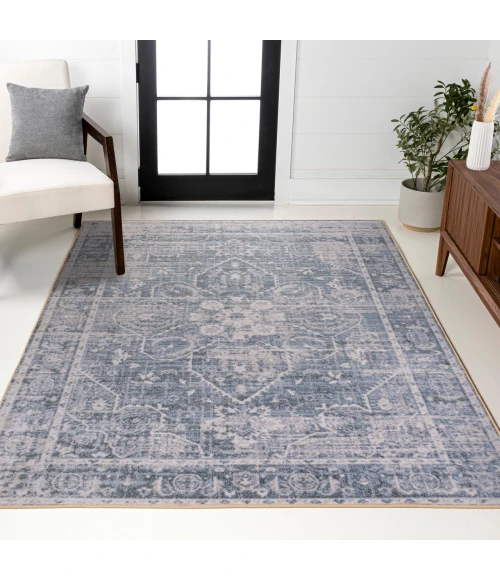 Jonathan Y WASHABLE Blue WSH319A 4ft. X 6ft. Rect. Rug